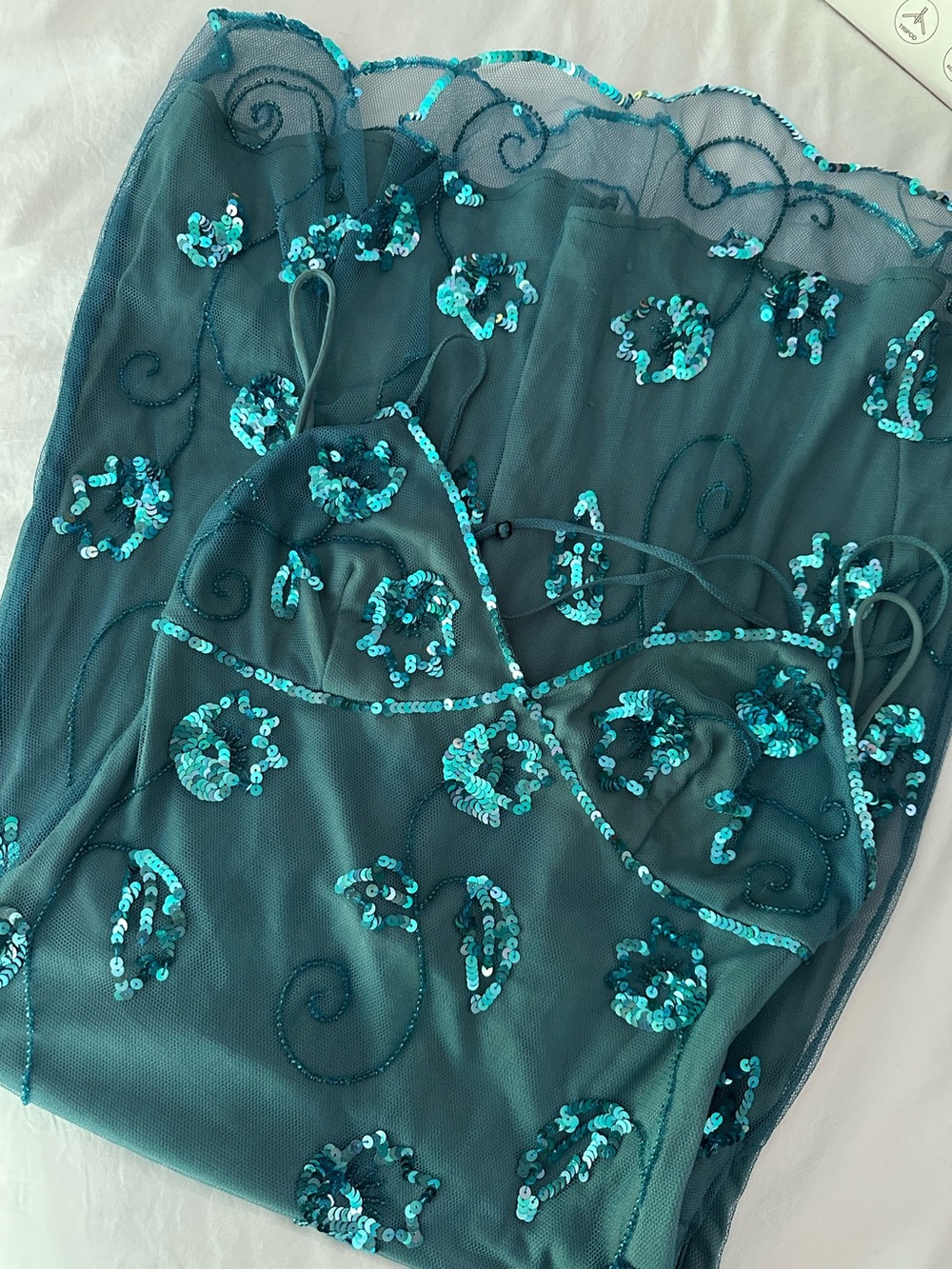 Vintage y2k Betsey Johnson Sequin Slip Dress 6 FLAW